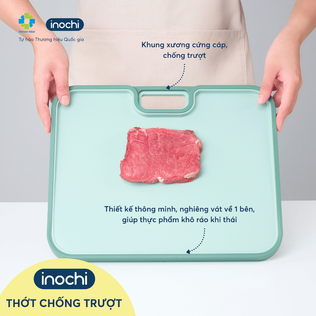 Thớt kháng khuẩn Inochi, Thớt chống trượt Inochi, Dùng để cắt gọt thái hoa quả , thức ăn - Yoko
