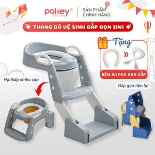 Thang Bô Vệ Sinh 2IN1 Cao Cấp Cho Bé, Thang Kê Bồn Cầu Gấp Gọn Tiện Lợi, Đệm PVC Êm Ái Chắc Chắn An Toàn Cho Trẻ Nhỏ