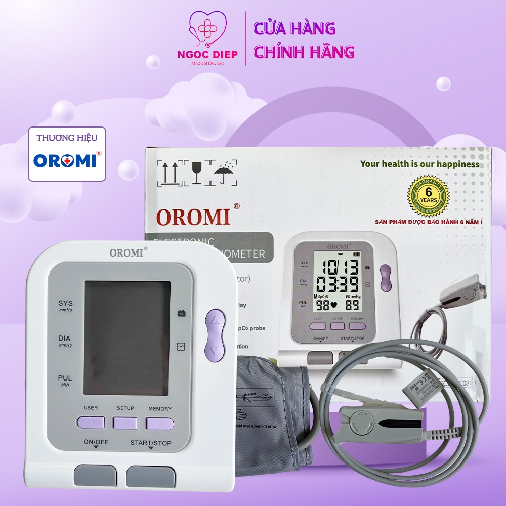 Máy đo huyết áp điện tử bắp tay OROMI CONTEC08C (tích hợp SPO2) - Chính hãng cao cấp