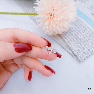 NHẪN NỮ BẠC TA NHỊP TIM DẠNG HỞ