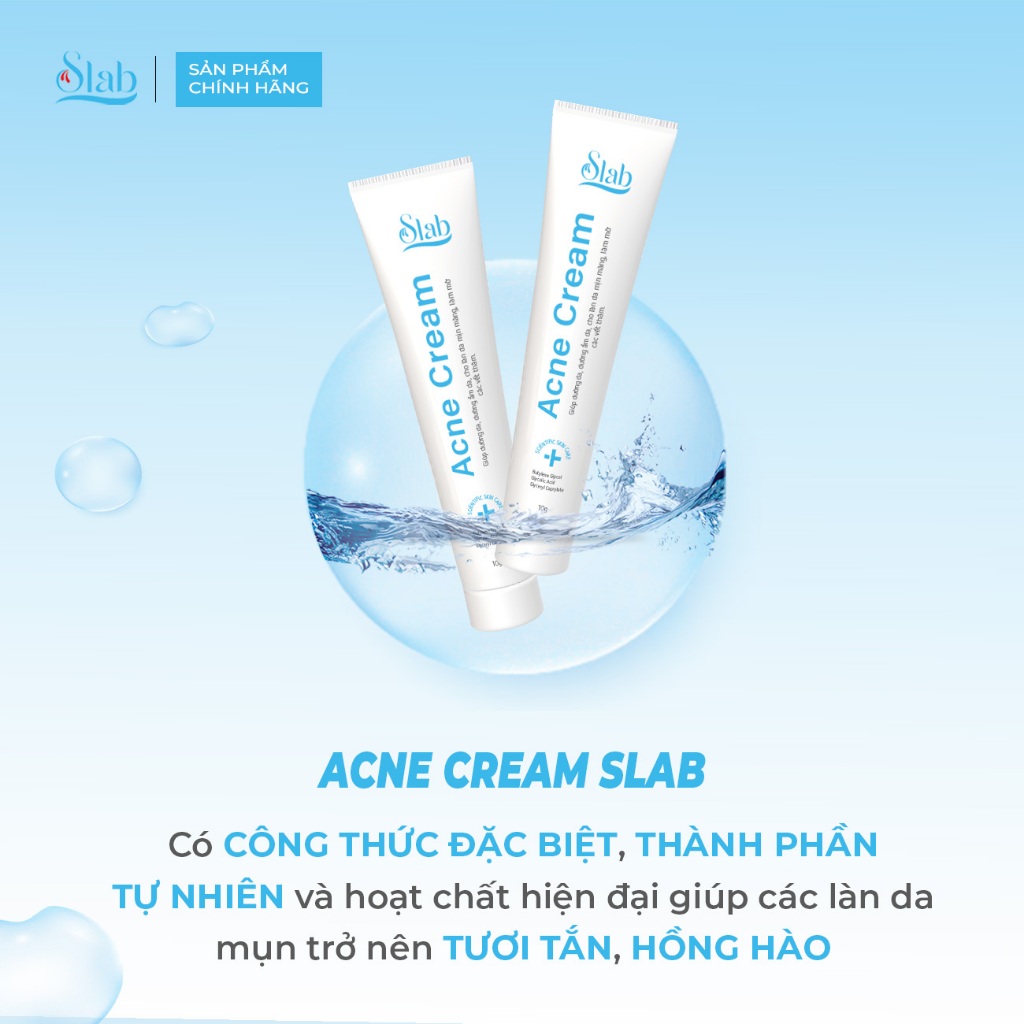 Kem chấm mụn Acne Cream Slab Giảm Sưng Viêm, Mờ Thâm Sẹo 10g - Mỹ Phẩm Dưỡng Da Salb