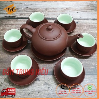 Bộ ấm chén tử sa Phúc Lộc Thọ Bát Tràng