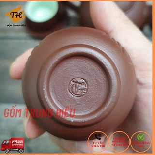 Bộ ấm chén tử sa Phúc Lộc Thọ Bát Tràng