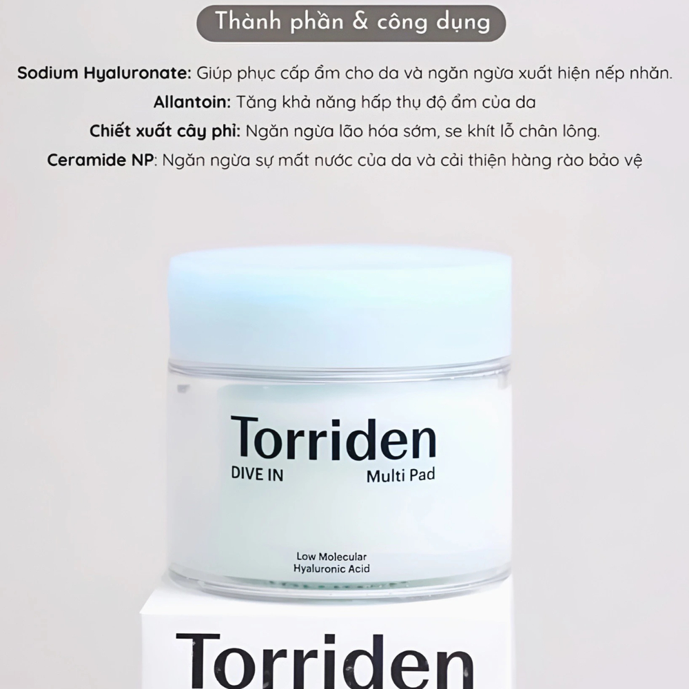 Toner Pad TORRIDEN Dive In Multi Pad / Balanceful Dạng Miếng Dưỡng Da Cấp Ẩm Tẩy Da Chết 80 Miếng