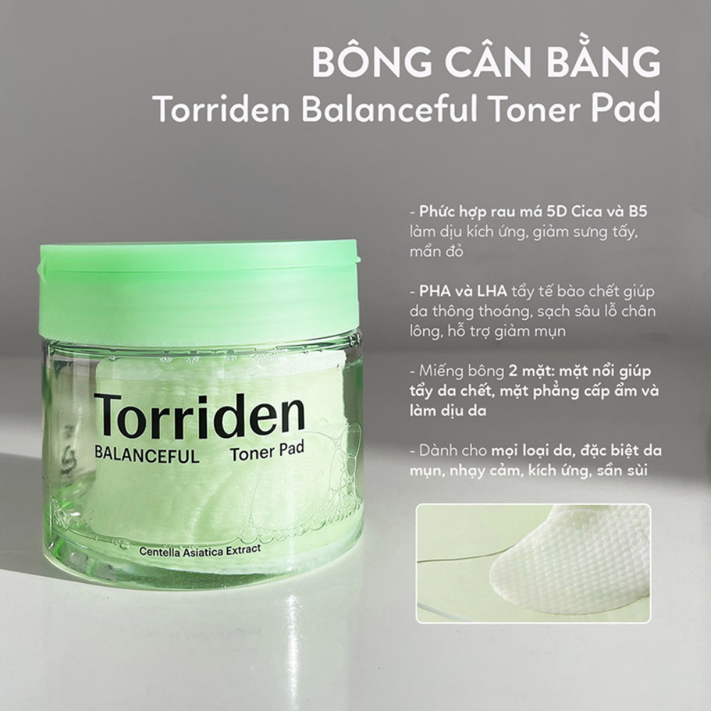 Toner Pad TORRIDEN Dive In Multi Pad / Balanceful Dạng Miếng Dưỡng Da Cấp Ẩm Tẩy Da Chết 80 Miếng