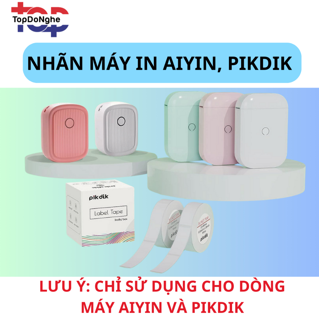 Giấy In Nhãn Nhiệt Máy in AIYIN / PIKDIK / BEEPRT D11S / D11 Pro / B21 – 15 x 30mm , 15x50mm, 40x30m