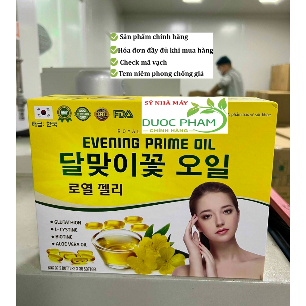 SET 2 lọ Viên uống đẹp da Tinh dầu hoa anh  thảo Evening Primrose oil hỗ trợ cân bằng nội tiết đẹp da tóc móng