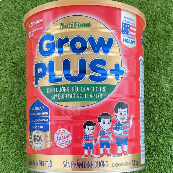 Sữa Bột Nutifood Grow Plus+ Đỏ Hộp 1,5kg 1+/2+