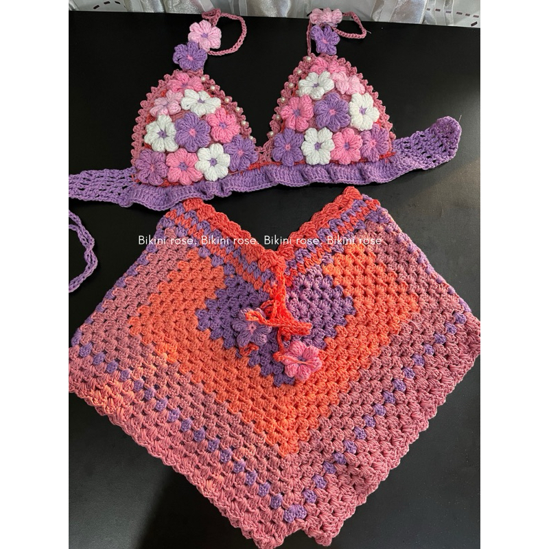BIKINI LEN MÓC HOA TÍM