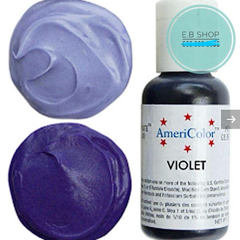 Màu AmeriColor - Tím Violet 21gr màu thực phẩm màu gel trang trí bánh