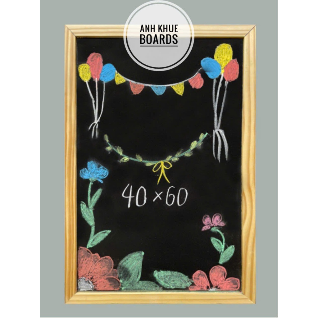 Bảng Menu khung gỗ 40x60 cm ( Tặng kèm bút dạ quang, hộp phấn)