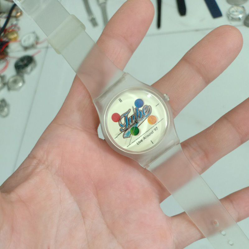 đồng hồ si nam nữ dây vỏ nhựa hiệu JUBE độ mới 97% phù hợp nam tay nhỏ với nữ tay to