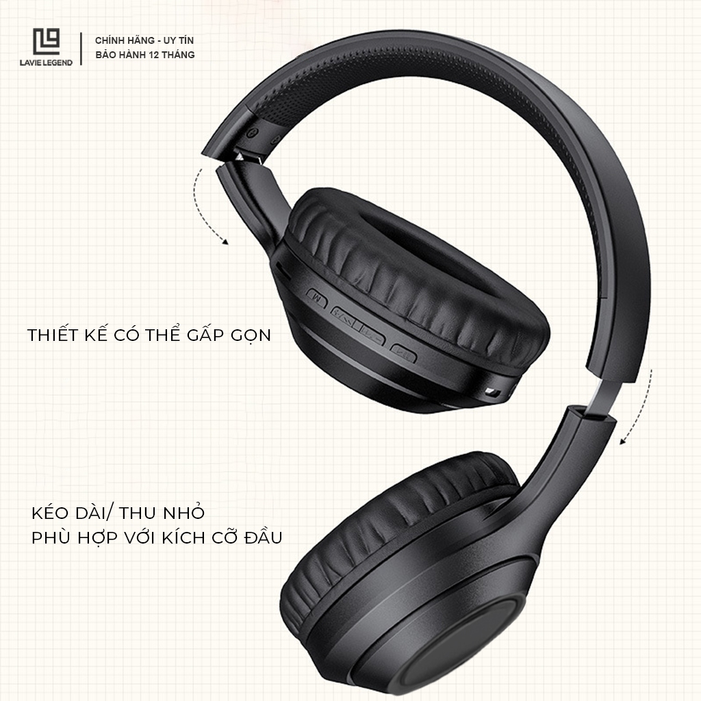 Tai Nghe Bluetooth Chụp Tai Có Mic Âm Thanh HiFi Tai Nghe Không Dây Chống Ồn Thiết Kế Sang Trọng Pin 10 Tiếng | BigBuy360 - bigbuy360.vn