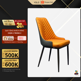 Ghế ăn bọc da PU YOLO Louis, chân sắt nhập khẩu cao cấp hiện đại | căn hộ chung cư gia đình