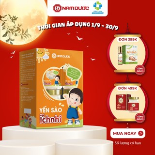 Yến sào Ích Nhi - Tổ yến chưng sẵn đường phèn, giúp bổ sung dinh dưỡng, tăng sức đề kháng cho trẻ em, set 4 lọ 70ml