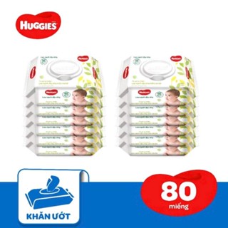  Thùng 12 gói khăn ướt Huggies không mùi 80 tờ 1goi 