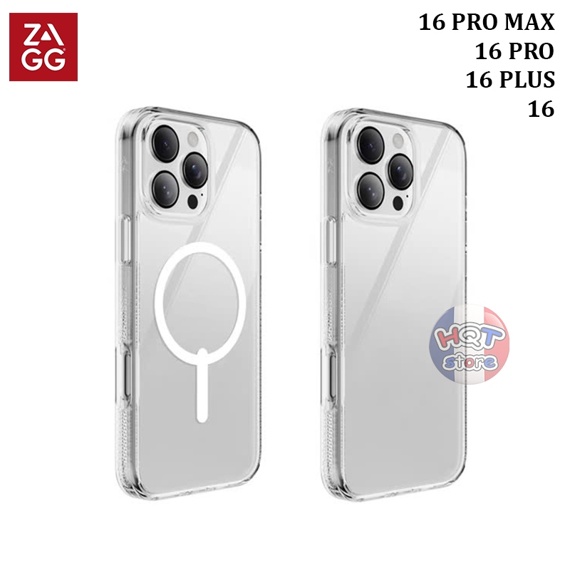 Ốp lưng chống sốc ZAGG Clear Case cho IP 16 Pro Max / 16 Pro / 16 Plus / 16 chính hãng - Hàng nhập k