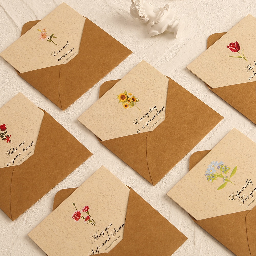 Thiệp kraft vintage cao cấp chúc mừng sinh nhật, tình nhân, quà tặng kèm giáng sinh, phụ nữ, ngày nhà giáo 20/11.B71