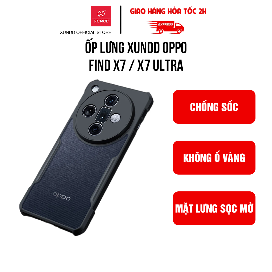 Ốp lưng XUNDD OPPO Find X7 / X7 Ultra - Viền TPU, Chống sốc, Mặt lưng sọc