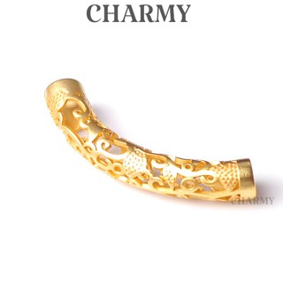  Charm ống xỏ ngang H4364 hoa lá may mắn Hợp kim cao cấp - Phụ kiện làm vòng tay vòng cổ vòng dây bện DIY - Charmy 