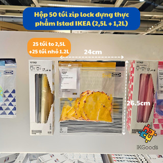 Hộp 50 túi zip lock đựng thực phẩm Istad IKEA