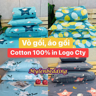 Vỏ gối nằm,vỏ gối ôm cotton100% , áo gối chuẩn LOGO CTY ( ảnh thật)