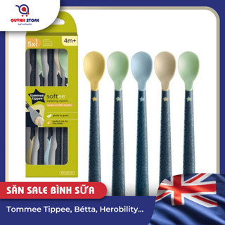 Muỗng/Thìa ăn dặm bề mặt kháng khuẩn Tommee Tippe cho bé từ 4 tháng tuổi (không báo nóng)