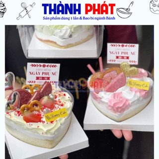10 Hộp mica 1 trái tim 390ml đựng bánh gato , mousse, panna cotta, tiramisu làm quà tặng 20/10 - quà lễ 20/10