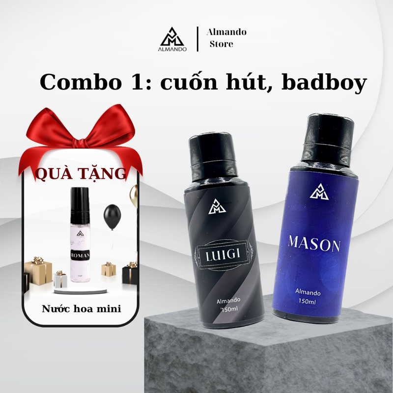 [ MUA 2 TẶNG 1 ] Body Mist Nam Almando , Combo 2 lọ Xịt Thơm Khử Mùi Toàn Thân Nước Hoa Chính Hãng 150ml ( chai )