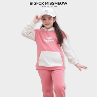 Bộ thu đông bé gái size đại BIGFOX MISS MEOW quần áo nỉ bông kiểu Hàn cỡ trẻ em 3 - 11 tuổi 25 40kg 