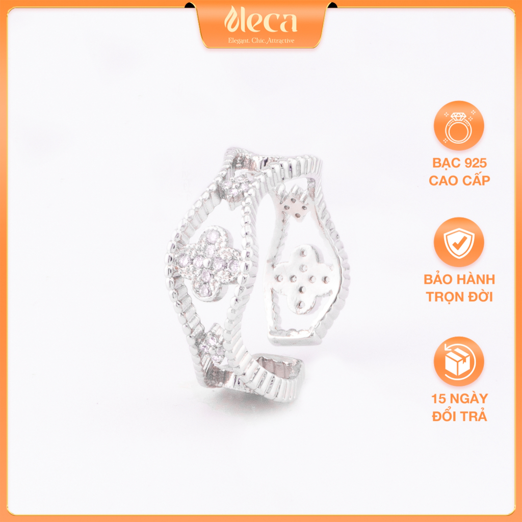 Nhẫn Bạc 925 Nữ ELECA Signet Ring Bạc 925 Mẫu Hình Xoắn Đính Đá Bạc Ý Cao Cấp N30