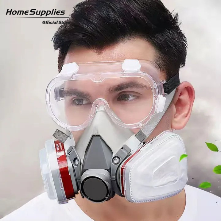 Trọn Bộ Mặt Nạ 6200 7 Chi Tiết, Phun Sơn, Hóa Chất, Trừ Sâu, Sử Dụng Nghề Mộc, Xi Măng
