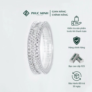 Nhẫn cặp đôi PMJ Nhẫn bạc nam nữ đính hàng đá sang trọng PMJS0360N - Nhẫn bạc S925 cao cấp