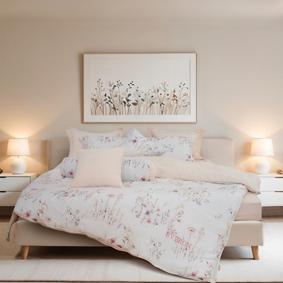 Bộ chăn ga gối Mơ Êm - EPT25017 Everon (chất liệu Tencel, Họa tiết in) BST2025