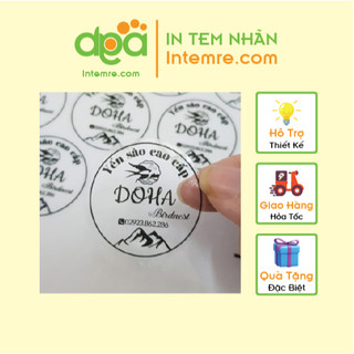 In Tem Nhãn Dán Trong Suốt, Decan Chống Nước Intemre.com Thiết Kế Theo Yêu Cầu Số Lượng Ít Khổ A3