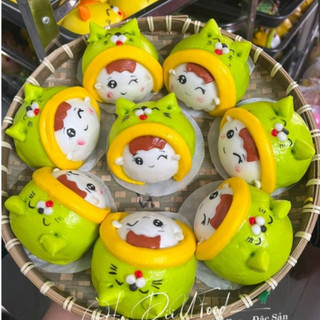 Bánh bao tao hình các loại nhân ngọt - mẫu bánh mèo hoàng tử  set 12 bánh nhỏ 1 lớn