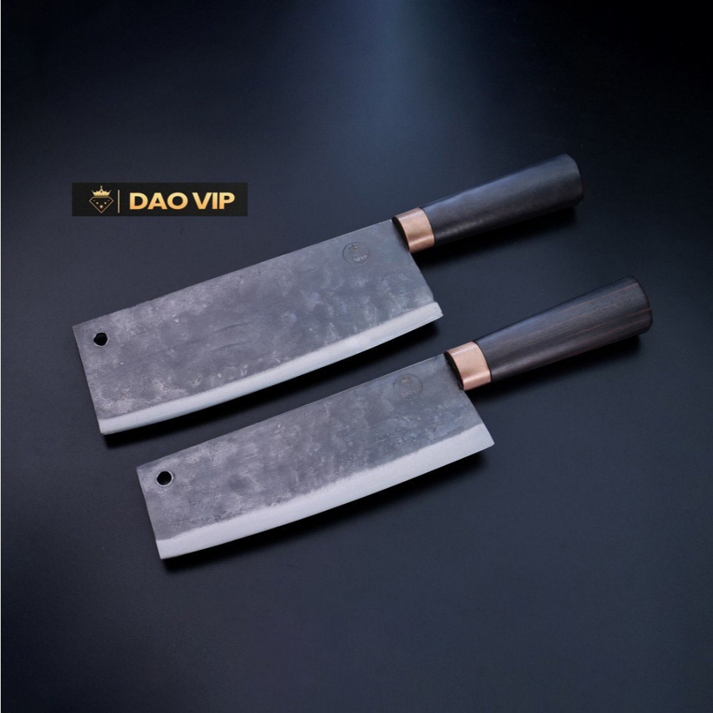 Bộ dao 2 món nhíp xe cán gỗ mun DAO VIP DV03