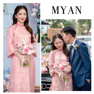 [Hoả tốc HCM-HN] Áo dài cách tân dáng suông gấm LIỄU CHÂU cao cấp, áo dài cưới, áo dài ăn hỏi, cô dâu ,hot trend 202