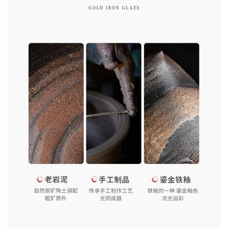 Chén Trà Hoa Sen Kiểu Nhật 110 ml (Gốm Vàng Binzen)