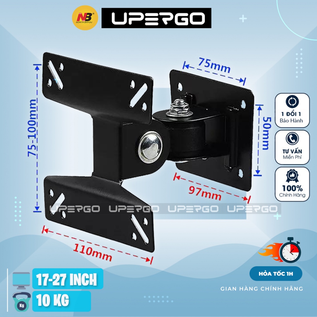 Giá Treo Màn Hình Máy Tính  F01 Xoay 180 Độ Hỗ Trợ Màn Hình 17 Inch - 27 Inch Thiết Kế Treo Tường