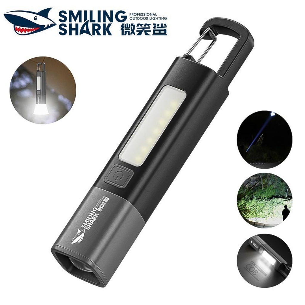 Đèn pin mini cầm tay siêu sáng 3 bóng pin trâu ánh sáng trắng chống nước IPX7 độ sang tối đa 200m