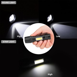 Đèn pin mini cầm tay siêu sáng 3 bóng pin trâu ánh sáng trắng chống nước IPX7 độ sang tối đa 200m