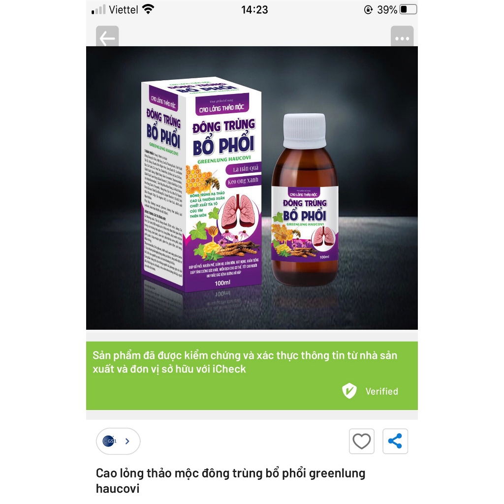 Combo 10 hộp siro xuyên tâm liên đông trùng bổ phổi phòng ngừa hô hấp, giảm ho nhanh