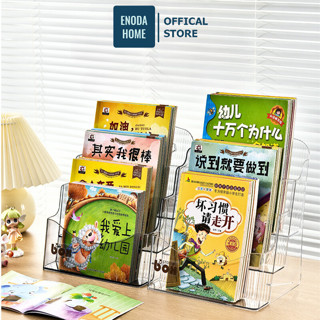 Kệ Trong Suốt Trưng Bày Sách Báo ENODA HOME, Giá Đựng Sách Vở Decor Bàn Học Q072