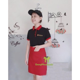 Tạp Dề Phục Vụ Màu Đỏ Chất ĐẸP - Làm đồng phục