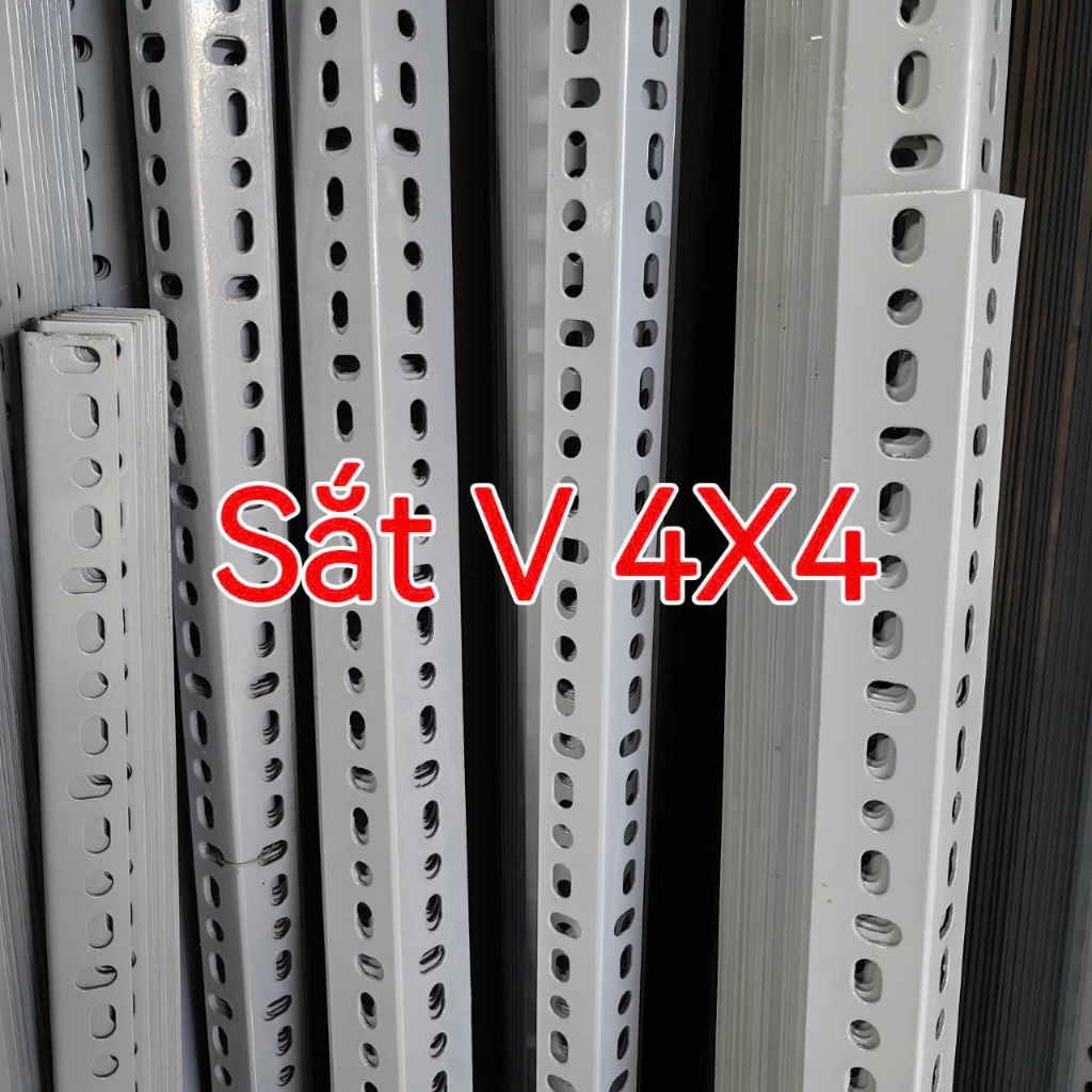 (Dài 1.5m) Thanh sắt v lỗ 3x3 hay 4x4cm  Dài 1.5m đa nặng