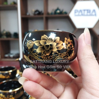 2 chén 2 đĩa hắc liên hoa