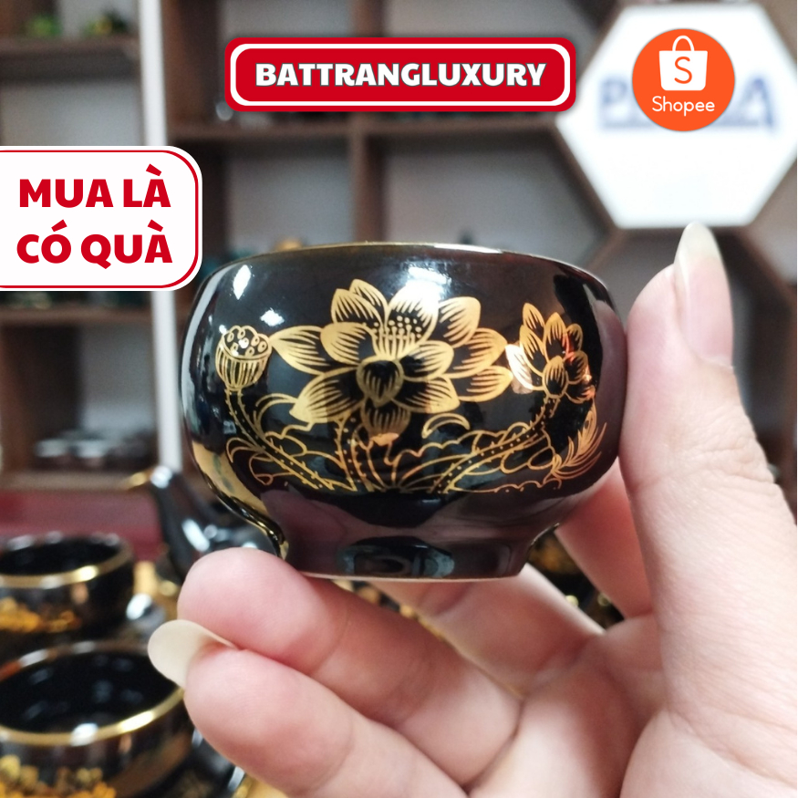 2 chén 2 đĩa hắc liên hoa