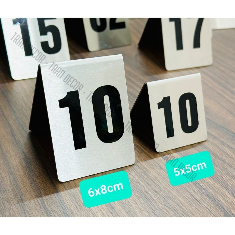 [Loại to] Thẻ số bàn, thẻ số INOX 304 loại to 2 mặt , thẻ số bàn cafe có sẵn số 01-100 2 màu đỏ đen giao hỏa tốc