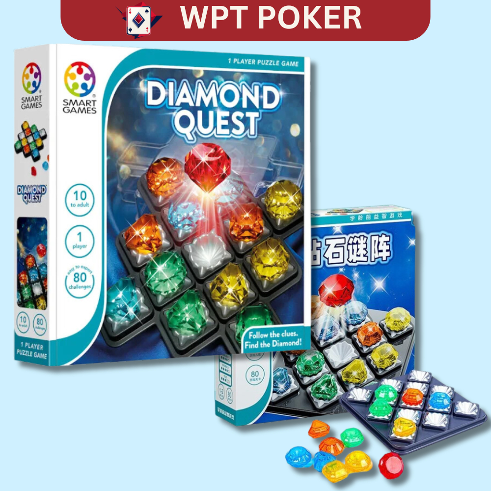 Bộ Trò Chơi DIAMOND QUEST bản Tiếng Anh bản Trung Đồ chơi Câu Đố Kim Cương Thông Minh 80 Thử Thách b